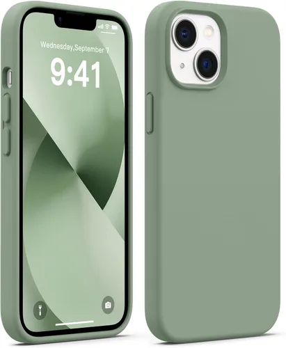Vista 19 de AOTESIER Funda compatible con iPhone 13, [Serie Slim de silicona] Funda protectora de cuerpo completo a prueba de golpes con forro de microfibra