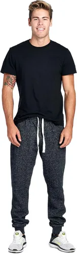 Vista 6 de PROGO USA Pantalones deportivos básicos de forro polar jaspeado para hombre, cintura elástica