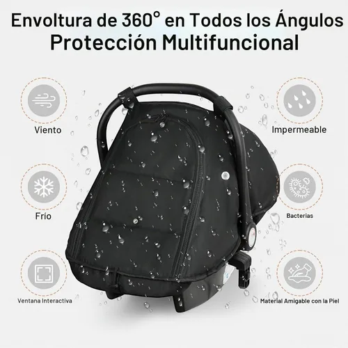 Vista 2 de Metplus - Funda de asiento de coche de invierno para bebé, fundas de asiento de automóvil resistentes al calor y al frío Breathable Infant Car