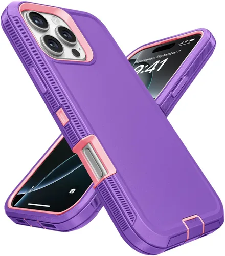 Vista 43 de Jelanry - Funda para iPhone 15 5G, protección resistente, resistente, color negro Dropproof & Dual-Layer Protective Back Cover with Port Anti