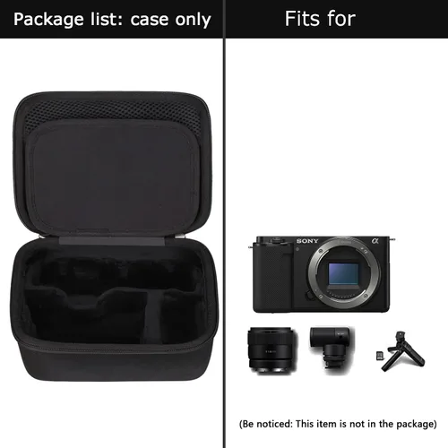 Vista 7 de FBLFOBELI Estuche rígido de almacenamiento EVA para Sony ZV-E10/ZV-E1/ZV-E10 II Vlog cámara digital, para trípode (GP-VPT2BT), micrófono, lente