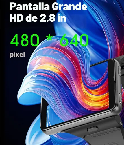 Vista 2 de Reloj inteligente Rainbuvvy para hombre, 4G, reloj inteligente para Android e iOS, pantalla táctil de 2.88 pulgadas, Android 11 OS, 64GB, rastreador