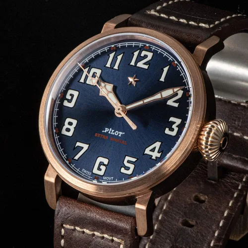Vista 5 de Sugess Pilot Bronze - Reloj de pulsera luminoso para hombre Seagull ST2130 Movimiento BGW9