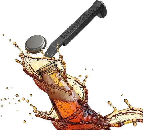 Vista 5 de Treasure Gurus - Abridor de botellas de gaseosa de hierro fundido con pico de ferrocarril
