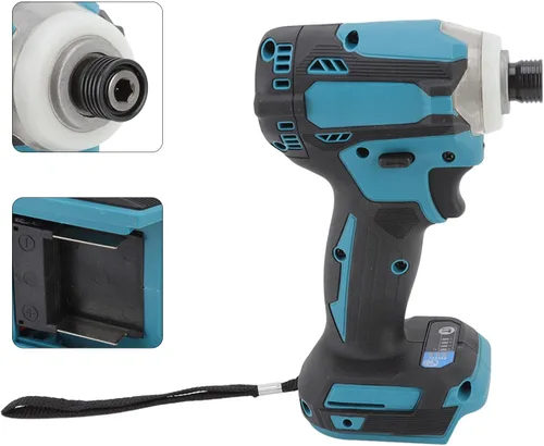 Vista 3 de Destornillador de impacto sin escobillas de iones de litio con luces LED para construcción de carpintería y proyectos de bricolaje