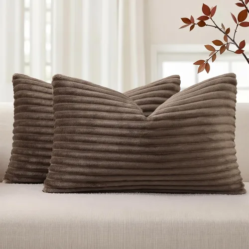 Vista 52 de Simmore Juego de 2 fundas de almohada decorativas de verano de 16 x 16 pulgadas, fundas de almohada suaves de franela de felpa natural de doble cara