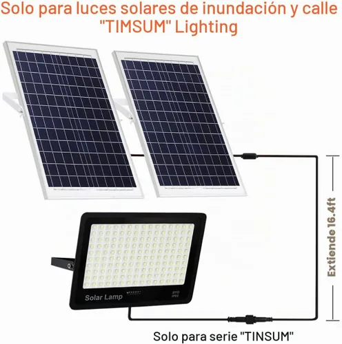 Vista 2 de TINSUM Cable de extensión solar 5m16.4 pies cables extensores cables dos núcleos con enchufe impermeable IP65 para solo para iluminación TIMSUM