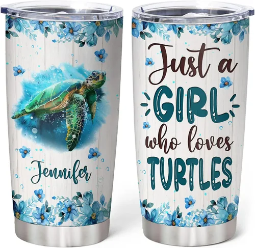 Vista 22 de Hyturtle Regalos personalizados para los amantes de los osos – Just A Girl Who Loves Bears - Vaso de acero inoxidable con nombre personalizado de 20
