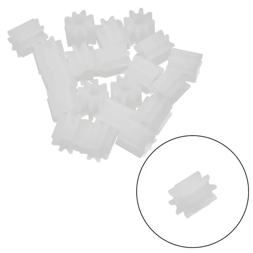 Vista 4 de Othmro 20 piezas de engranajes de plástico 8 dientes modelo 082A engranaje de reducción engranajes de gusano de plástico para RC coche robot motor
