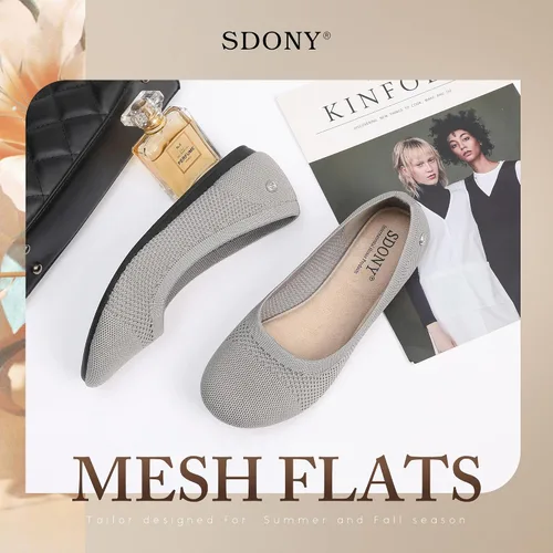 Vista 7 de SDONY Zapatos de ballet para mujer, cómodos zapatos planos casuales para caminar, conducir, elegantes
