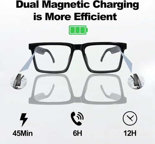 Vista 8 de AI Smart Gafas de Traducción Inalámbricas Bluetooth para Hombres/Mujeres con Altavoces/Bluetooth y Traducción de +140 Idiomas