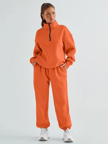 Vista 5 de AUTOMET Womens 2 Piece Outfits Long Sleeve Sweatsuits Sets Half Zip Sweatshirts with Joggers Sweatpants