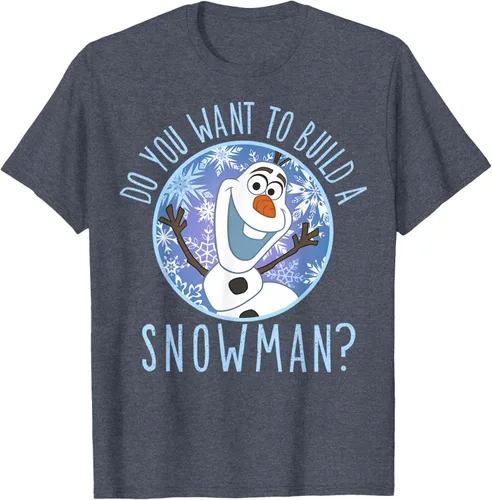 Vista 30 de Disney Camiseta Frozen Olaf con texto en inglés "Do You Want to Build A Snowman Negro