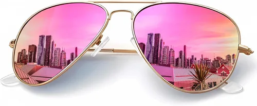 Vista 29 de KALIYADI Classic Aviator Sunglasses for Men Women Driving Sun glasses Polarized Lens UV Blocking Negro