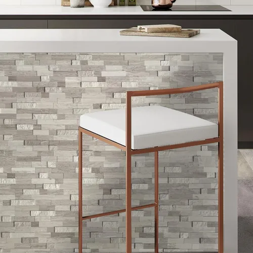 Vista 6 de SUNWINGS Mosaico de 5 hojas de azulejos de mármol autoadhesivos de piedra natural 3D de 11.5 x 10.7 pulgadas, para salpicaduras de cocina, baño
