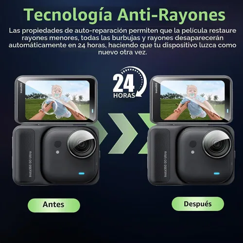 Vista 6 de Protector de pantalla para Insta 360 GO Ultra HD vidrio templado, antiarañazos, alta definición transparente, para Insta 360 GO Ultra