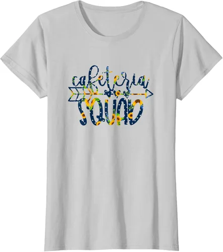 Vista 13 de Cafeteria Squad - Camiseta de vuelta a clases con girasoles en grupo, Blanco, S