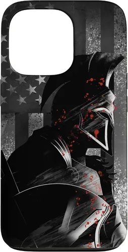 Vista 10 de Funda patriótica para iPhone 16 con bandera de Estados Unidos Spartan Warrior griego antiguo