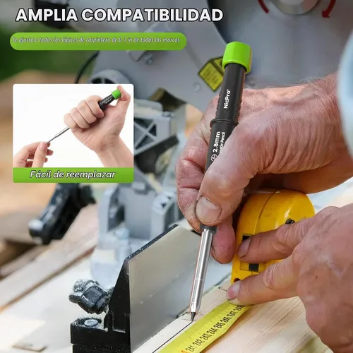 Vista 2 de Nicpro Carpenter - Recambios de plomo para lápices de 0.110 in, 6 piezas, color negro