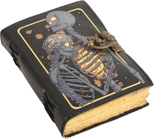 Vista 13 de Book of Spells - Diario encuadernado en cuero con papel de borde irregular, grimorio, diario impreso del Tercer Ojo, suministros de brujería