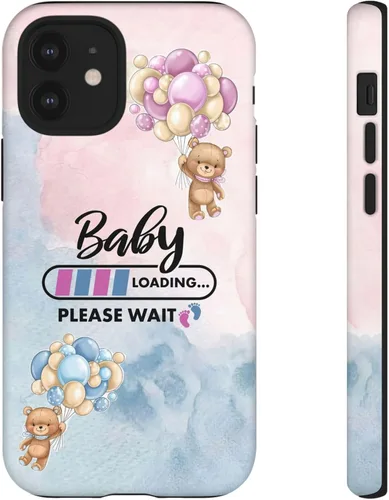 Vista 3 de Cute Baby Loading Phone Case for iPhone Models and Variants - Sweet Maternity Phone Cover for Pregnancy Reveal or Baby Shower