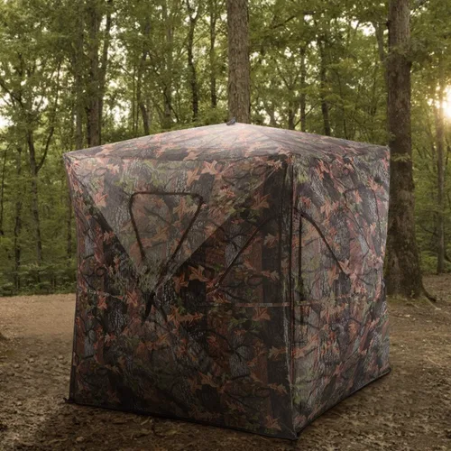 Vista 3 de Tangkula Persiana desplegable para 3 personas, persiana portátil de caza con ventanas de malla, bolsa de transporte y estacas de tierra, tienda
