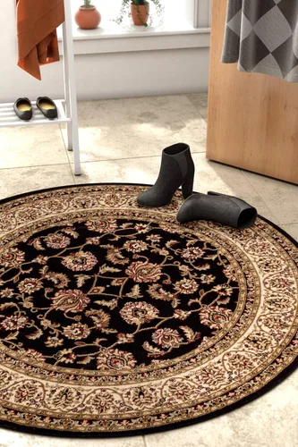Vista 21 de Well Woven Barclay Collection Sarouk - Alfombra negra de 4 x 5 pies, para entradas, dormitorios pequeños, salas de estar Negro
