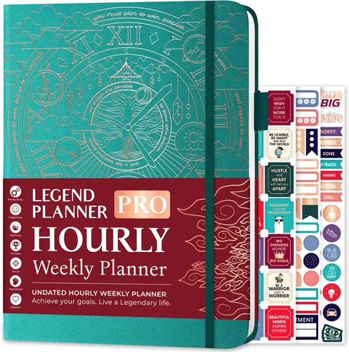 Vista 16 de Legend Planner PRO horario semanal y diario - Organizador con franjas horarias. Diario de citas y agenda para trabajo y vida personal, A4