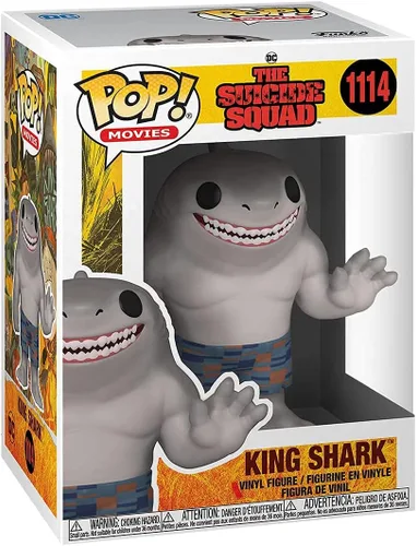Vista 3 de POP Suicide Squad - Figura de vinilo King Shark [Nanaue] Funko Pop! (Con funda protectora de caja compatible), multicolor, 3.75 pulgadas