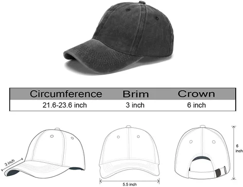 Vista 7 de Gorra de béisbol bordada para mujer, diseño vintage de mezclilla desgastada