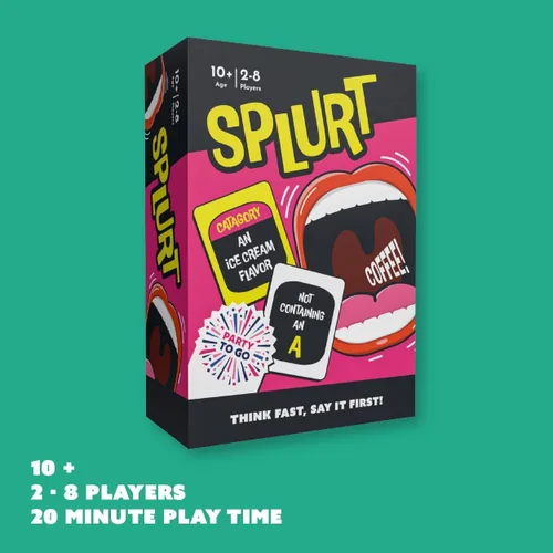 Vista 6 de Gamewright - Party to Go - Splurt - Piensa Rápido, Di Lo Primero - A partir de 10 años, 2-8 jugadores