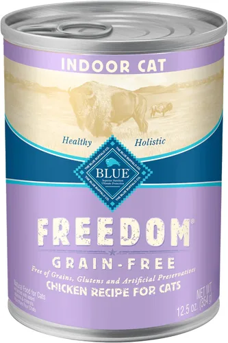 Vista 2 de Blue Buffalo Freedom Grain Free - Alimento húmedo natural en paté para adultos, pollo de interior, latas de 12.5 onzas (paquete de 12)