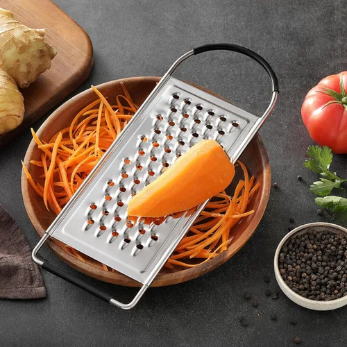 Vista 7 de Rallador de queso de mano, ralladores planos de acero inoxidable grueso HIA para cocina, rallador de alimentos con mango antideslizante, perfecto