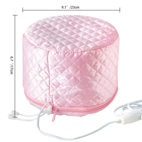 Vista 7 de Gorra para el cuidado del cabello, gorra de tratamiento térmico Yomagine Pink de 110 V, gorra de calor de acondicionamiento profundo, gorras