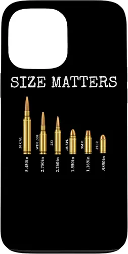 Vista 24 de Ammo & Gun Lover Shirt, Size Matters, Bullets & Caliber Case for iPhone 17