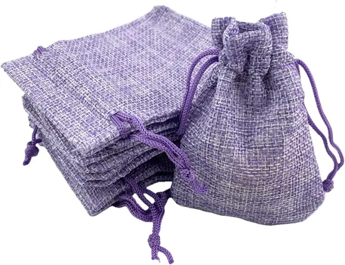 Vista 61 de Palmhomee Paquete de 20 bolsas de regalo de arpillera con cordón, bolsas de joyería de lino, bolsas de yute de boda para joyas y bolsas
