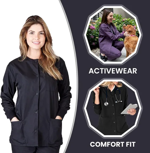 Vista 5 de Chaqueta médica de calentamiento para mujer, chaquetas médicas para mujer