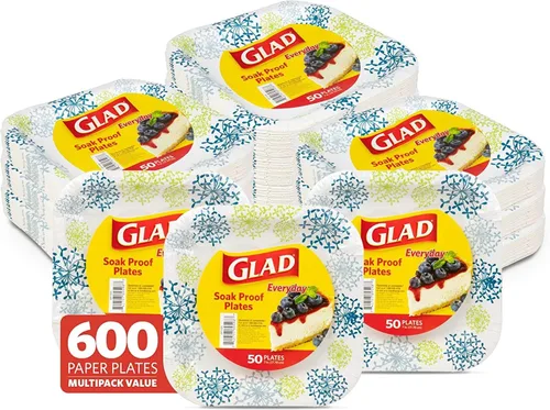 Vista 10 de Glad - Platos de papel desechables cuadrados para todas las ocasiones
