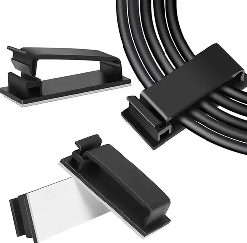 Vista 8 de Soporte de clips adhesivos para cables, clips de luz para exteriores, clips de alambre de cable blanco, cable de nailon resistente, abrazadera