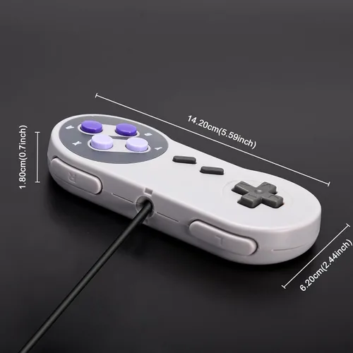 Vista 4 de iNNEXT 2 Pack Wired SNES Gamepad, SNES Controller Fully Compatible with Original SNESSFC - Plug and Play (GrayPurple)