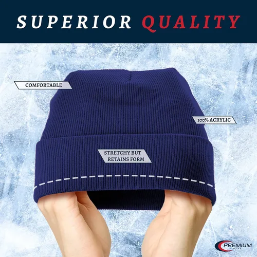 Vista 6 de Premium Wear Gorro Gorro de moda para hombres y mujeres con tela de poliéster acrílico suave