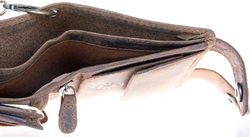 Vista 5 de Monedero para hombre marrón con cadena larga de 18.0 in para colgar