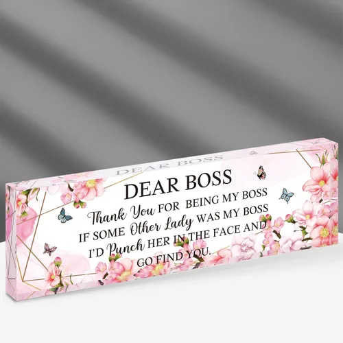 Vista 14 de Regalos de Navidad Pinkunn para Jefa con Citas Inspiradoras para Mujeres, Regalos de Oficina para Mujeres, Decoración de Oficina de Jefa