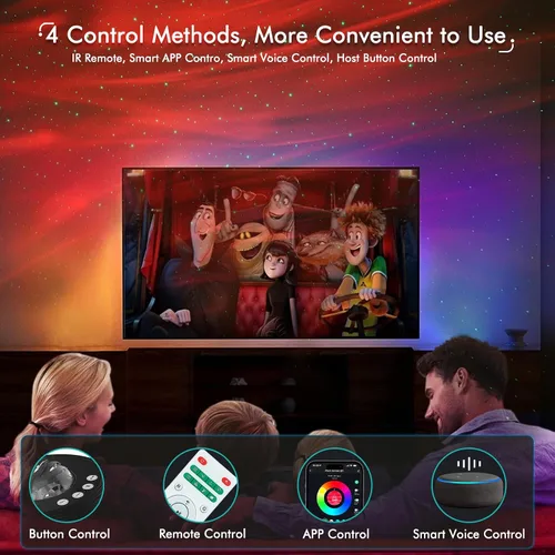 Vista 5 de Proyector de Estrellas Luz de Galaxia Proyector con 33 Luces, Altavoz Bluetooth 5.0, Luz Nocturna de Sonido, Proyector Aurora Inteligente WiFi