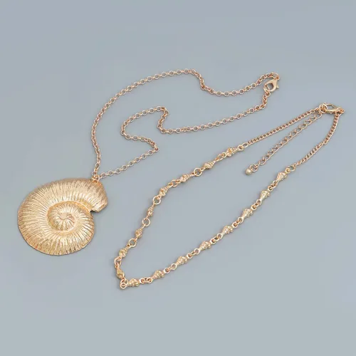 Vista 5 de Collar de caracola dorada de Halloween, accesorio de joyería para mujer