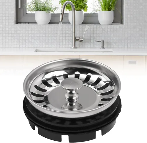 Vista 2 de Jeanoko Triturador de basura Colador de tapón de agua resistente a la oxidación Eliminador de residuos de alimentos Filtro trituradora Parte
