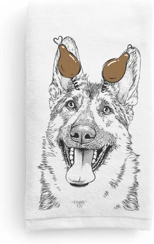 Vista 6 de Inkopious Bare Benson The German Shepherd - Toalla de mano decorativa para baño y cocina