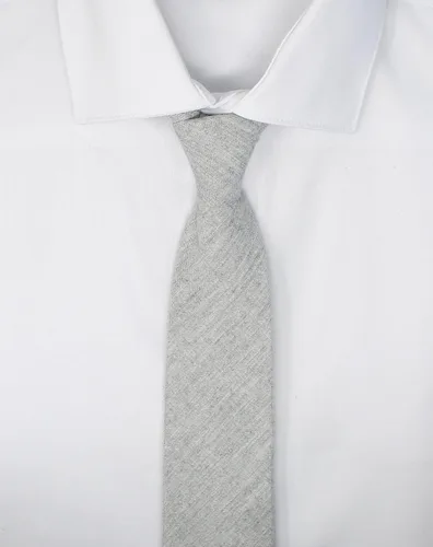 Vista 81 de Corbata delgada de algodón cambray para hombre, estilo desgastado texturizado - 2 1/2 pulgadas de ancho