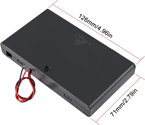Vista 3 de 2 unidades 8 x AA caja de soporte de batería 8 x 12 V AA caja de almacenamiento de batería caja contenedor de batería con cubierta interruptor