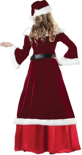 Vista 2 de Cuteshower Disfraz de lujo para mujer de la Sra Claus traje de cosplay para Navidad